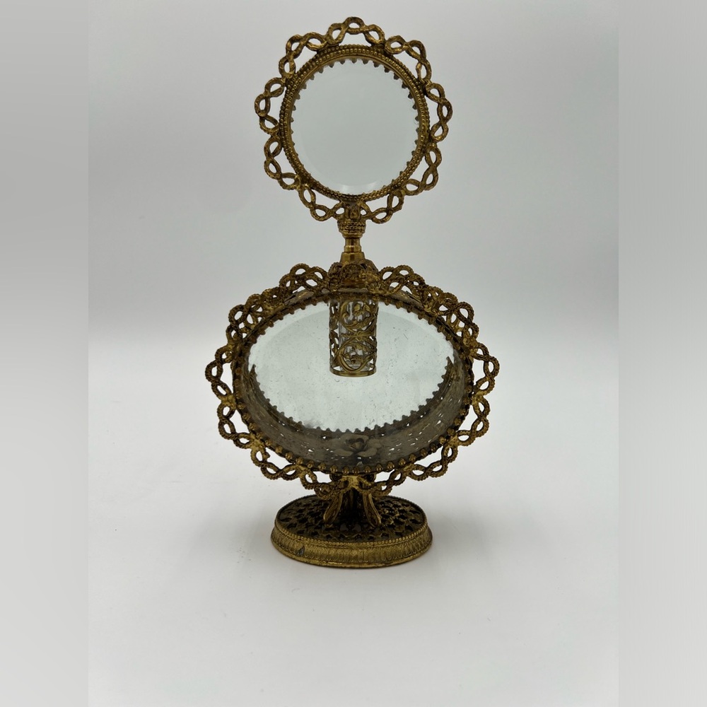 Ormolu Style-built Perfume Bottle with Gold Filagree